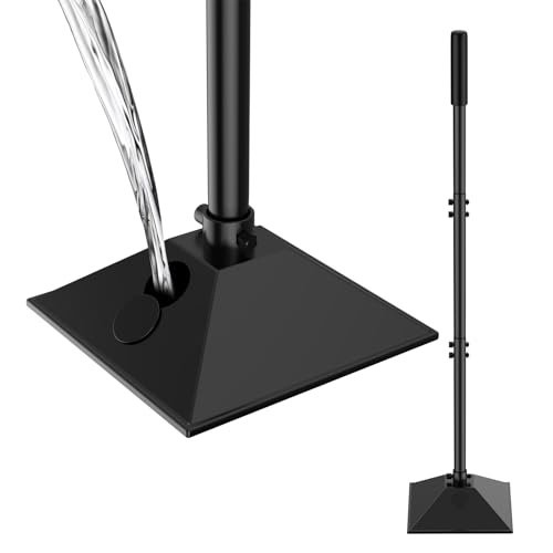 Heavy Duty Steel Tamper 9.8 x 9.8(25x/25cm) Ground Tamper with 140cm/55 Non-Slip Handle Increase Ground Compactor Garden Tools for Leveling Soil Asphalt Sand and Repairing Pavement (Black2)
