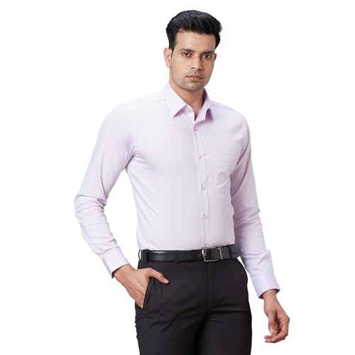 Image of Raymond Men's Pure Cotton Structure Pattern Slim Fit Semi Cutaway Collar Full Sleeve Formal Shirt