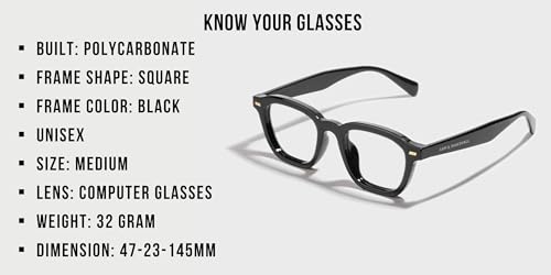 Image of SAM AND MARSHALL DAWN Eyeglass I Square Shape I Computer Glasses I Polycarbonate Frames I Unisex