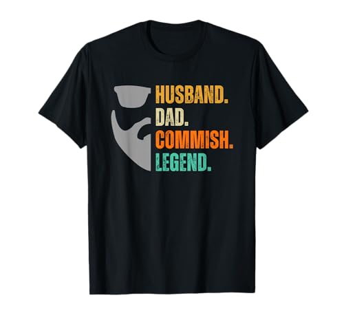 Husband Dad Fantasy Football Commish Commissioner Bearded T-Shirt