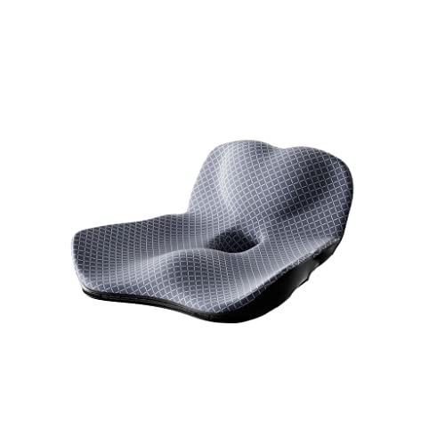 Coussin de siège de massage XMING avec dossier pour chaise de bureau grise