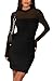 WIHOLL Womens Mesh Sheer Long Sleeve Ruched Mini Dress Fall Sexy Bodycon Little Short Sexy Nye Wedding Guest Semi Formal Cocktail Party Club Homecoming Dresses 2025 Black M