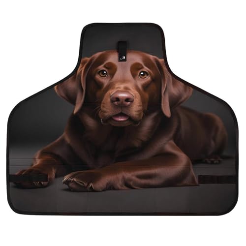 Delantal de trabajo Labrador marrón con ajuste y bolsillos miniatura 1