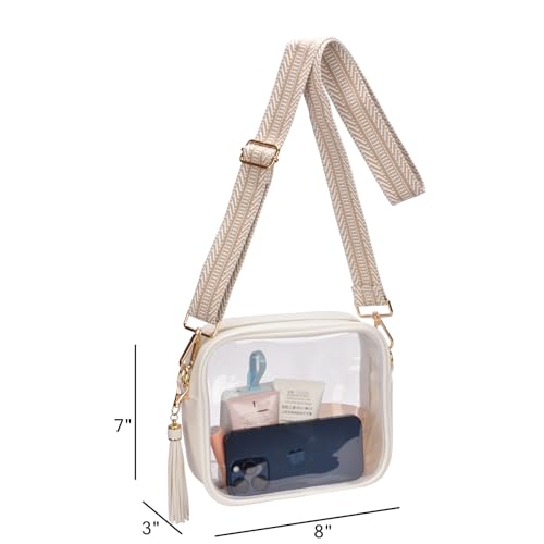 Image of Clear Crossbody Bag Stadium Approved Clear Purse - Transparent Messenger Bag with Front Pocket