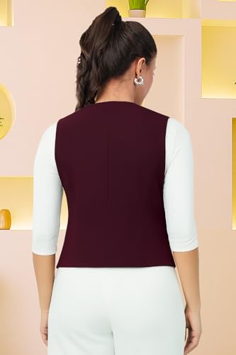 Image of SaintX Women's Waist Coat | Sleeveless | Stylish Executive Wear | Formal Blazer Waistcoat | Office wear