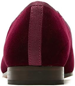 Journey West Women's Velvet Loafer Flat with Embroidery Smoking Slippers Slip on Shoes for Women Vine Burgundy US 8 | Image 3