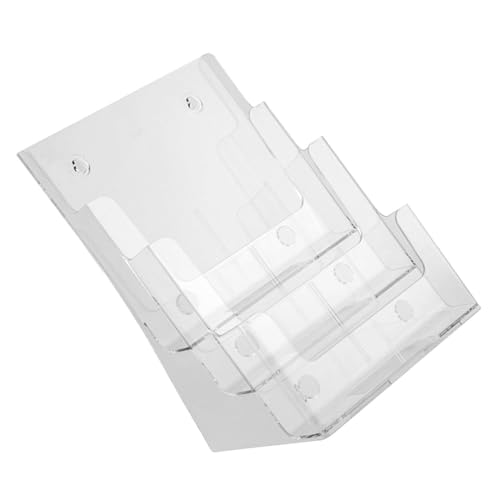 FONDOTIN アクリル製三ファイル収納ラック 卓上壁掛け対応 パンフレットホルダー 書類整理 オフィス用透明スタンド
