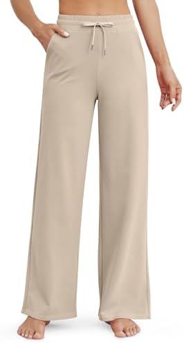 G4Free Wide Leg Yoga Pants for Women Loose Casual Sweatpants Drawstring Stretch Pants with Pockets Petite/Regular/Tall