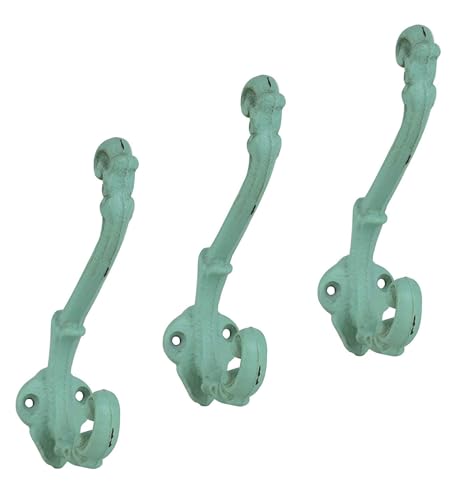 THDC Ganchos de parede de ferro fundido antigo de parede estilo vintage para casacos, bolsas, toalha