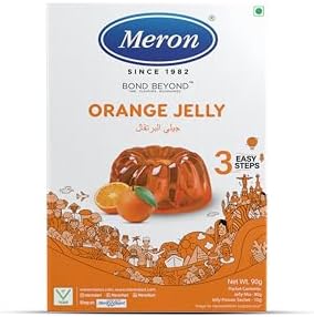 Meron Orange Jelly Premix - 270g | Instant Jelly Dessert Mix | Tangy Orange Flavor | Easy-to-Make Wobbly Jelly Powder | Perfect for Kids, Parties, and Festive Treats | Pack of 3