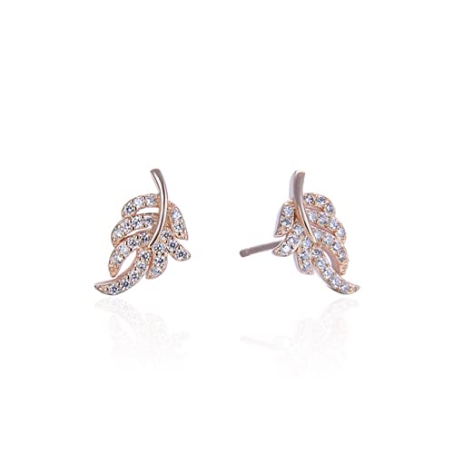 Clous d'oreilles argent sterling plaqué or rose géométrie post friction 11,7 x 7 mm femme