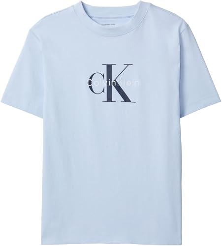Calvin Klein Damen T-Shirt Kurzarm Hero Classic Monologo Tee mit Rundhalsausschnitt, Blau (Breezy Blue), XXS – Ansicht 6