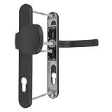 Premium Drückergarnitur Saturn DHS 92mm - Oval - Griff-Knauf, Farbe:Grau RAL 7016, Schildbreite:32mm