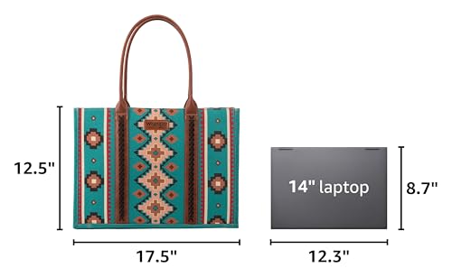 Image of Wrangler Aztec Tote Bag for Women Boho Shoulder Purses and Handbags