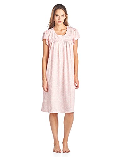 Casual Nights Women's Short Sleeve Floral And Lace Nightgown - Pink - X-Large #TOP4