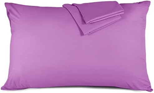 Hafaa Pillow Cases 2 Pack Brushed Microfiber Plain Pink Pillow Cases with Envelop Closure  Wrinkle & Fade Resistant Pillow Cover, 50x75 cm