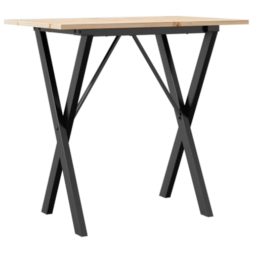 Mesa de comedor de 80x50 cm de madera y acero para cocinas pequeñas 2