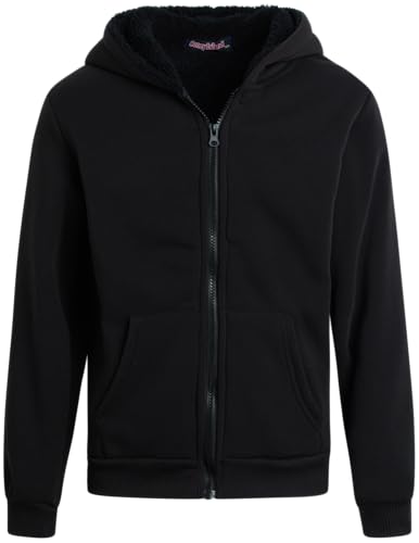 Coney Island Boys Hoodie - Cozy Soft Fleece Sherpa Lined Zip Up Hoodie Sweatshirt for Boys (Sizes Run Small: 4-16)