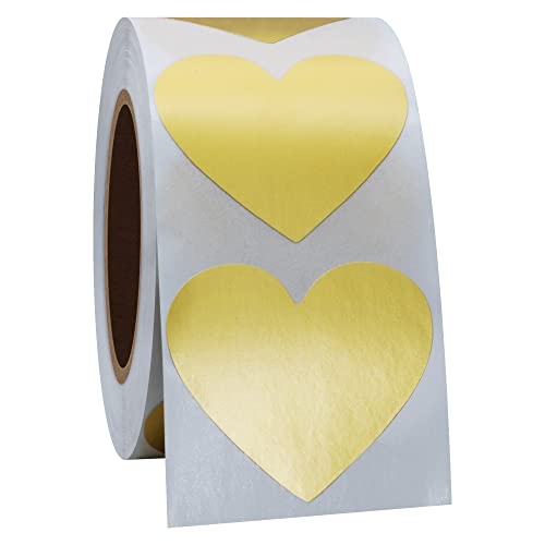 Hycodest 3.8 cm Autocollants en Forme de Cœur,Autocollant Coeur Rouge,Autocollant Coeur Doré,Saint Valentin Autocollants pour Valentin Mariage Cadeau ou Enveloppe 500 pcs Cover