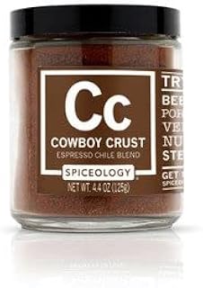 Spiceology - Cowboy Crust Espresso Chile Spice Blend - BBQ Rubs, Spices and Seasonings - Use On: Steak, Beef, Elk Pork, Chili, Venison, Nuts, Veal, or Fish - 125 g