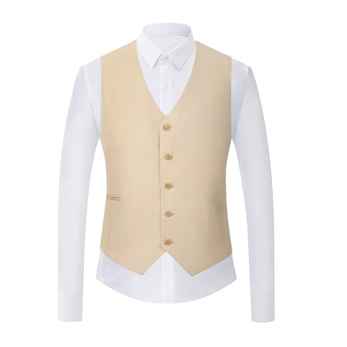 Mens 3 Piece Suit Regular Fit Suits for Men Wedding Grooms Formal Prom Tuxedo Two Button Blazer Vest Pants2