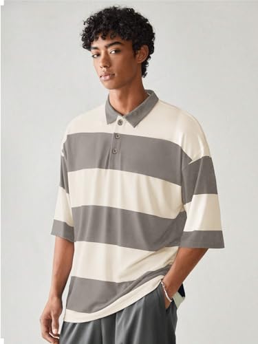 Image of Noble Monk Men's Loose Fit Half Sleeve Cotton Blend T-Shirt Casual Loose T-Shirt for Men Men's Oversized Half Sleeve Tee
