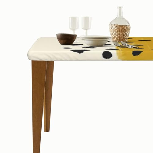 Nappe rectangulaire jaune moutarde élastique pour table camping 1,5m - 6