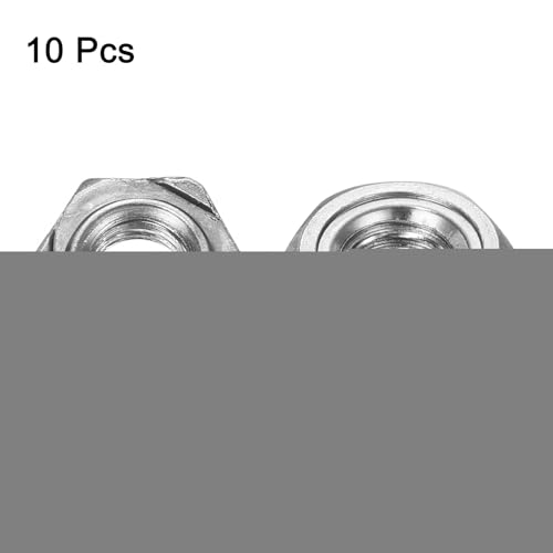 QUARKZMAN 10 Stück Sechskant-Schweißmuttern, M6x1mm Kohlenstoffstahl Sechskantmuttern mit 3 Vorsprüngen Maschinenschraube für DIY Hausreparatur Maschinen, Silber