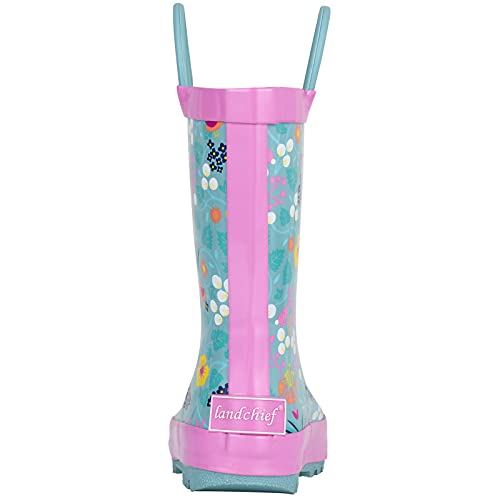 landchief Toddler Rain Boots, Kids Rain Boots Waterproof Rubber Boots for Girls and Boys with Fun Patterns and Easy-On Handles, Size 10, Pink Rabbit - image 6