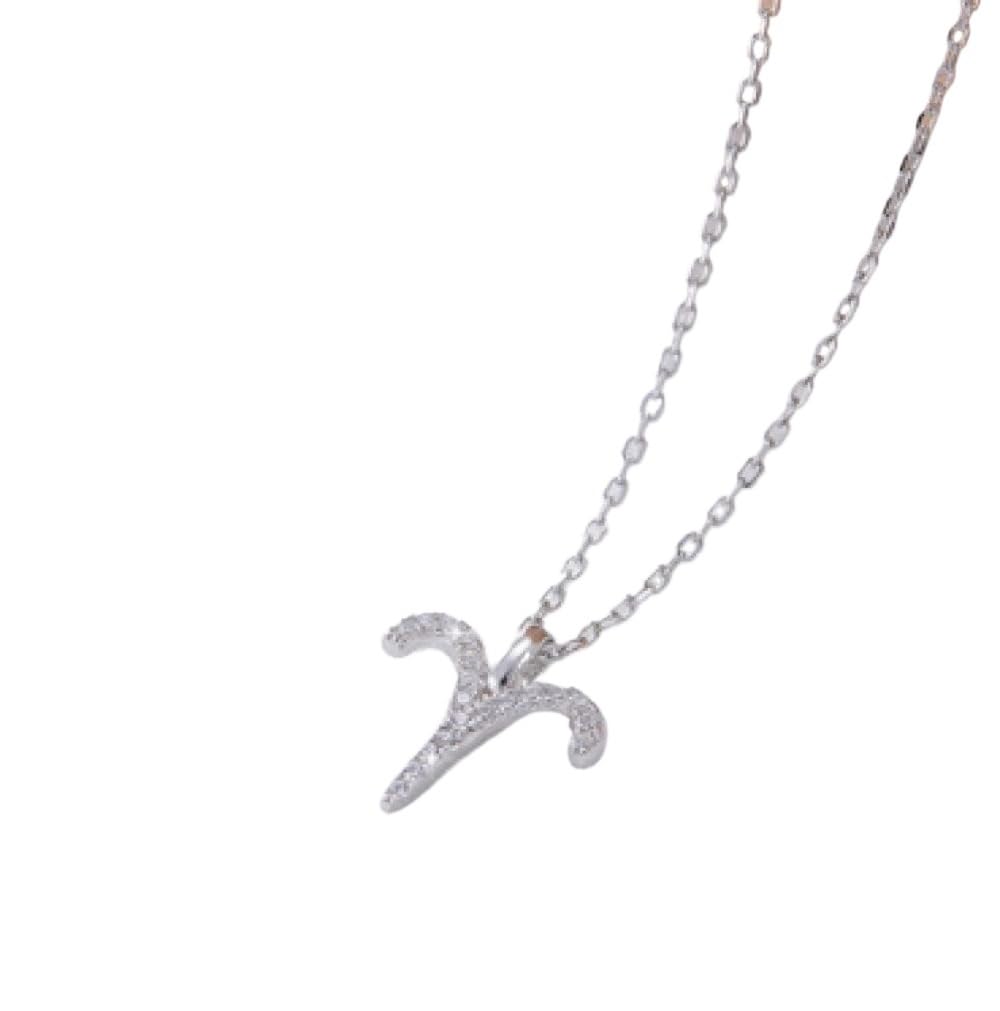TBDdsd Necklaces, S925 Sterling Silver Zodiac Horoscope Necklace Zircon Constellation Chain Trendy Choker Delicate Gift Jewelry For Her Girls Couples