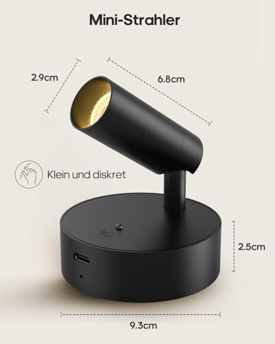 GOODEA Kabellose Spotlight, Aufladbare Wandleuchte Innen Akku bis zu 30Tage – Ansicht 6