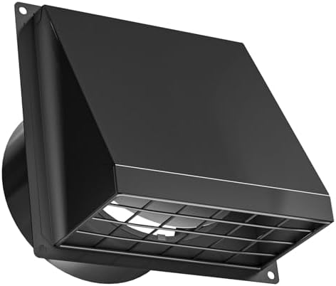 Hon&Guan 150 mm Cowled Air Vent Covers for Walls Outside with Backdraft ...