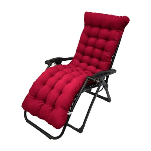 Pasrdqoyp Patio Chaise Lounger Cushion,61in Lounge Chair Recliners Chair Cushions,Thicker Padded Chaise Lounger Swing Bench Cushion for Outdoor Indoor Home Office (Wine Red) by Pasrdqoyp - Used condition - US$17.50
