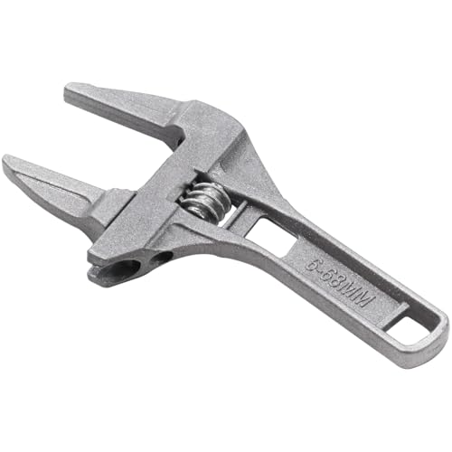 オーディオファン モンキーレンチ ワイド 水栓レンチ 大開口 パイプレンチ 調整範囲(6-68mm) 薄型 軽量 水道管 配管 修理 200mm*55mm