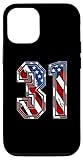 Vintage American Flag Jersey Number Sports Fan #31