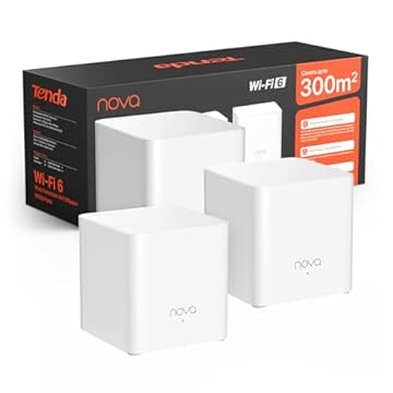 Tenda Nova Wifi 6 Mesh AX1500 (MX3), Sistema WiFi 6 per tutta la casa, MU-MIMO, Copertura fino a 4-6 camere da letto, Porte Gigabit, Controllo Parental, Facile installazione,TWT, WPA3, APP, IPTV