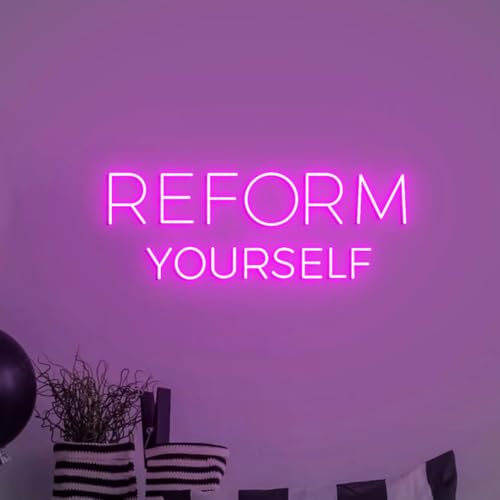 Reform Yourself Neon Sign, Reform Yourself Sign, Pilates Studio Sign, Pilates Room Wall Light, Pilates Sign, Reformer Pilates Studio Sign Size:H5 x W16 Inches
