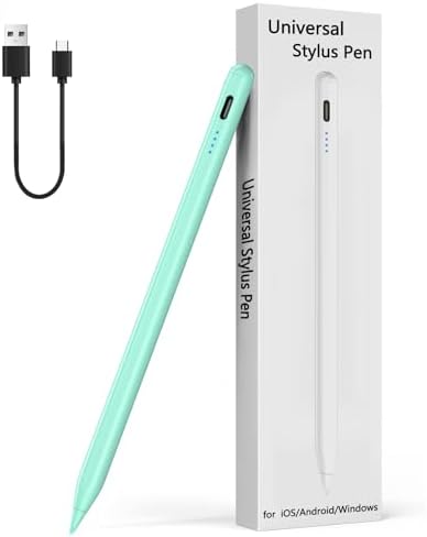 Aimery Universal Stylus Pen for iOS & Android Touch Screens - Compatible with iPhone, Android Phones, iPad, Samsung Tablets - Drawing & Writing (J - Green - Universal 4 Lights)
