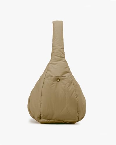 Image of NEWBELLA Women's Puffy Shoulder Bag Soft Nylon Lightweight Ruched Crescent Purse with Multiple Pockets for Travel Work