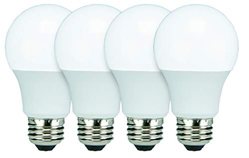 TCP LED 60 Watt Equivalent A19 | 4 Pack | Soft White (2700K) Shatter Resistent | 800 Lumens | 15,000 Hours | Dimmable Light Bulbs
