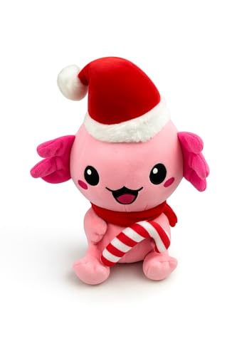 Generisch Peluche de Axolotl Navidad 25 cm – Lindo juguete de Navidad Axolotl – Peluche suave para acurrucarse – Regalo para niños (sombrero)
