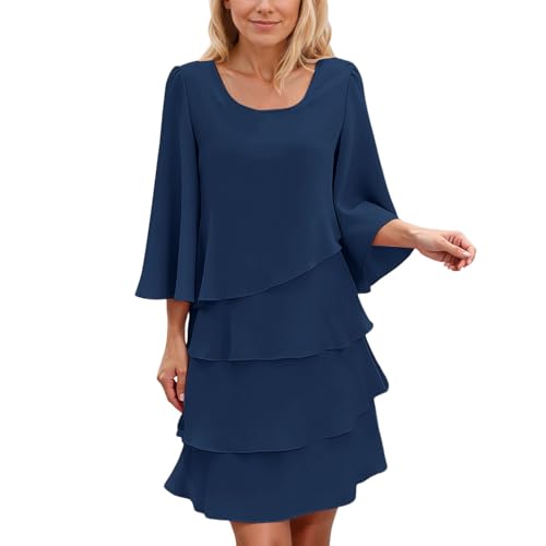 Robe casual confortable toute l'année à ourlet volanté fluide