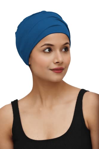 Image of The Headscarves Women Silky Soft Bamboo Viscose Sleep Cap for Hair Loss Chemo Headwear Skull Cap Free Size (Multicolor) (HS3 Multicolor)