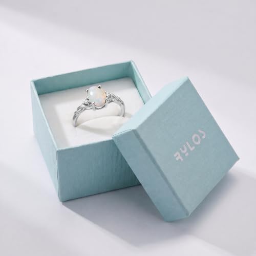 Image of Rylos Sterling Silver Classic Birthstone Ring - 7X5MM Oval Gemstone & Diamonds - Women's Jewelry, Sizes 5-10