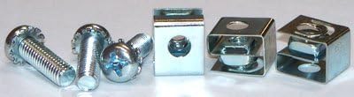 25 PC LOT 10-32 Rack Mounting Clip Nuts w/Screws and Washers/Steel/Zinc / 25 Pc. Carton
