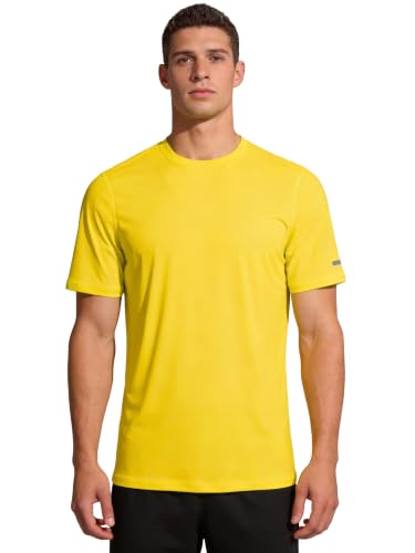 YumiDay Mens Tall Workout Shirts Quick Dry Running Top(Yellow,XXLT)