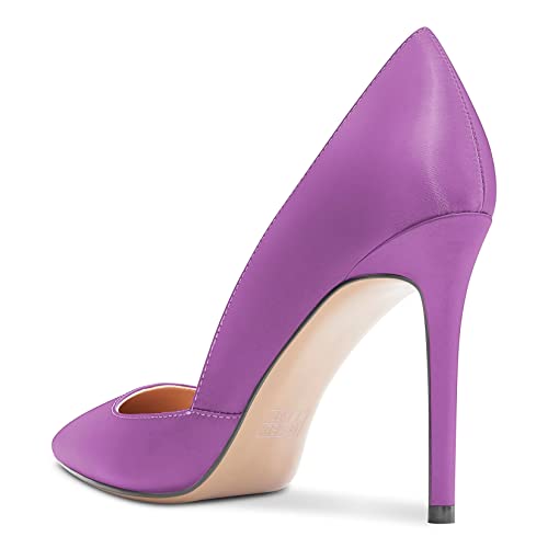 NobleOnly Women High Heel Stilettos Pointed Toe Slip-on Pumps Dress Wedding Party 3.9 Inches Heels3