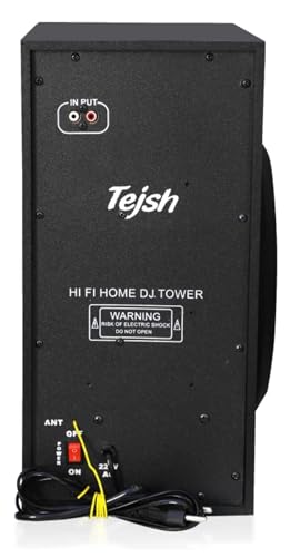 Image of HEERA-1(Tejas) Tower Speaker with 90W RMS,20.32cm (6 inch) subwoofer,4 inch Speakers, 60cm Height of Tower - Wired mic /Remote Support Bluetooth /Aux /FM /USB /Pen Drive (Black)