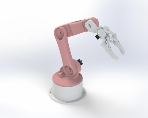 Image of Bench Robotics STEM Robot Arm Smartphone Controlled || Educational DIY Kit (3D Printed Parts) (Pink)