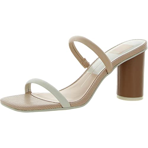 Dolce Vita Noles, Sandalia con talón Mujer, Cuero Blanco Natural, 38.5 EU